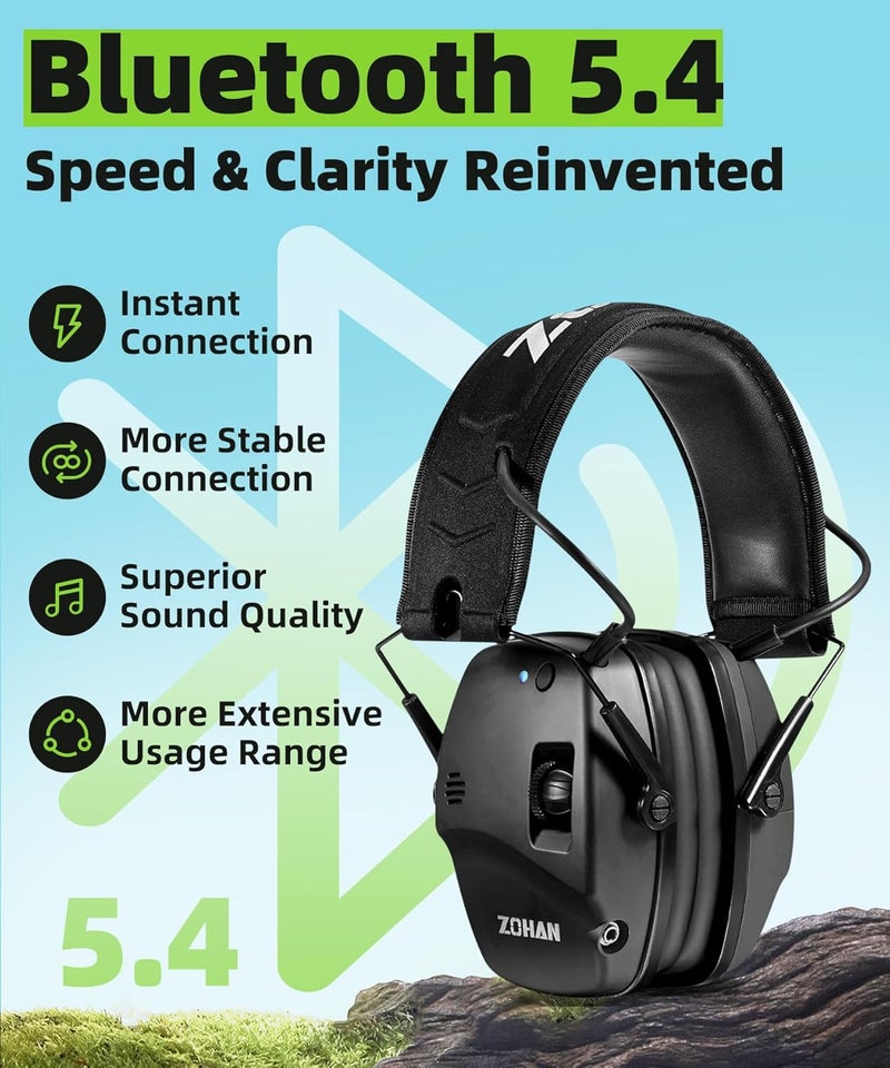 Zohan 035 Bluetooth 5.4 Shooting Ear Protection Earmuff, Active Noise Canceling, Hearing Protection with Sound Amplification - Image 3